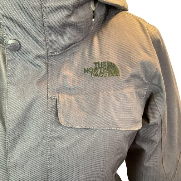 North Face HyVent 550 Down Womens S/P Hooded Belted Winter Jacket Lavender - Picture 9 of 13